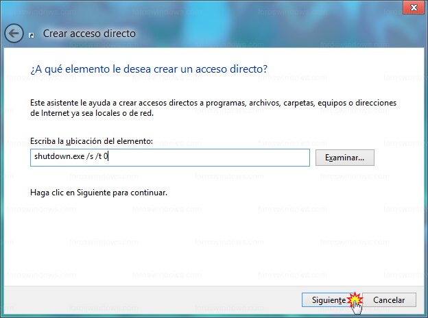 Windows 8 - Crear acceso directo