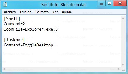 Windows 8 - Código (bloc de notas)