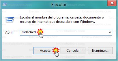 Windows - mdsched (ejecutar)
