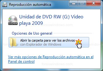 Windows 7 - Reproducción automática - Unidad de DVD