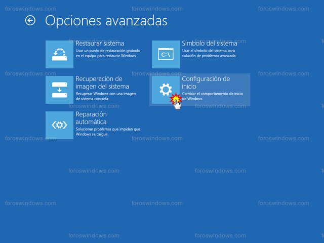 Windows 8 - Configuración de inicio
