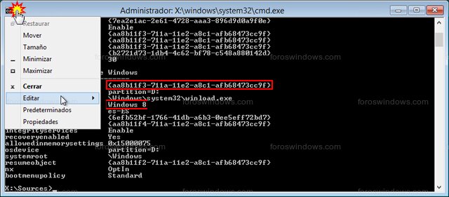 Windows 8 - Identificador (arranque)