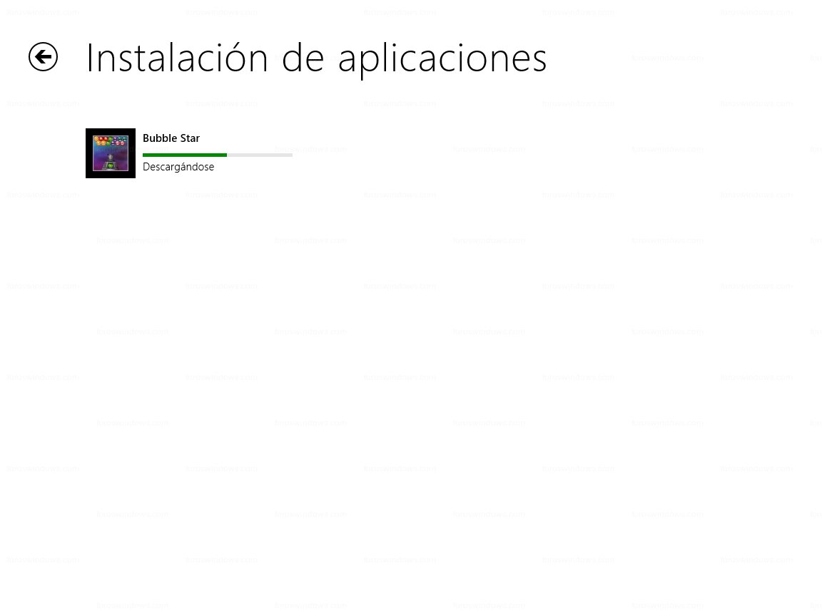 Windows Store - Barra de progreso (instalación)