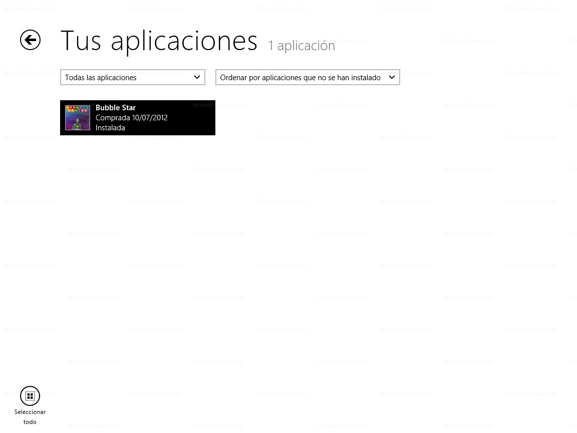 Windows Store - Instalada (Tus aplicaciones)
