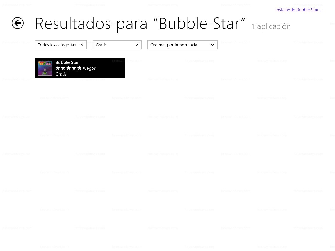 Windows Store - Instalando Bubble Star