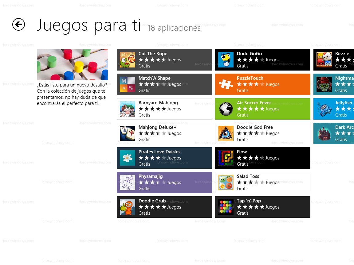 Windows Store - Juegos para ti