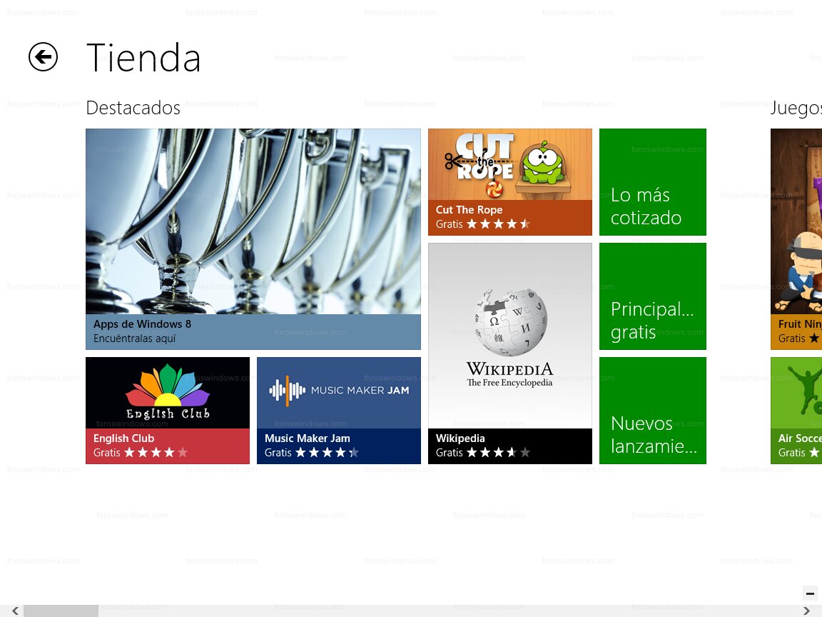Windows 8 - Tienda Windows Store (destacados)