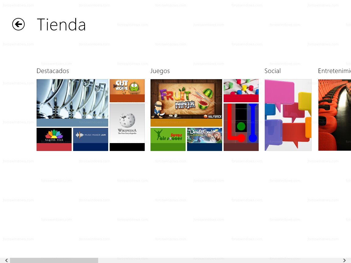Windows Store - Vista en miniatura