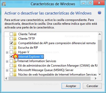 Características de Windows - Internet Explorer 10