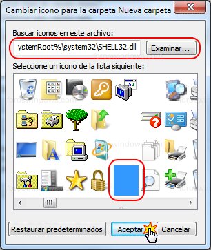 Windows 7 - Cambiar icono para la carpeta Nueva carpeta