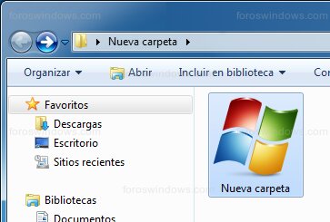 Windows 7 - Carpeta mostrando un icono