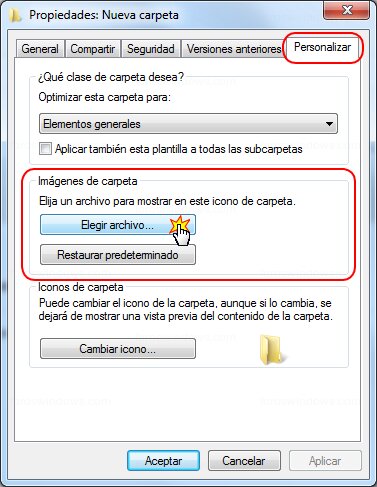 Windows 7 - Personalizar carpeta - Cambiar icono