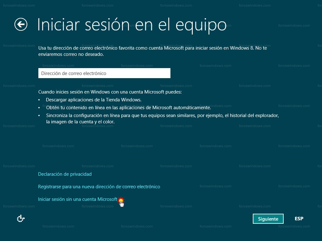 Windows 8 - Iniciar sesión en el equipo
