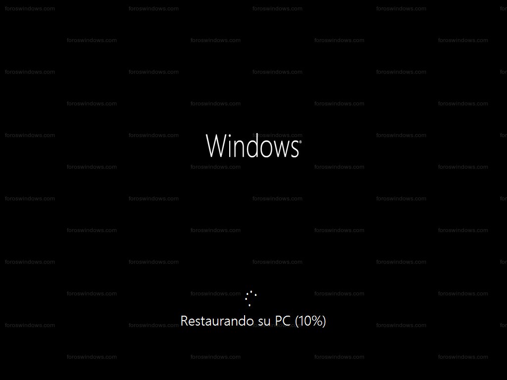 Windows 8 - Restaurando su PC (10%)