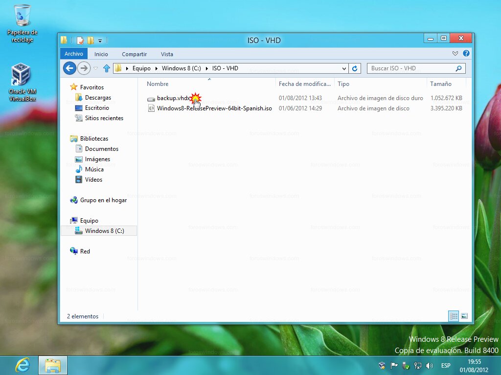 Windows 8 - Montar unidad (doble clic)