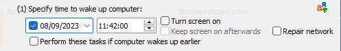 WakeupOnStandBy - (1) Specify time to wake up computer
