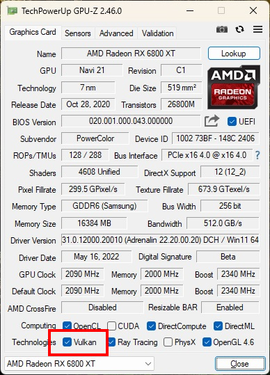 GPU-Z - Soporte para Vulkan