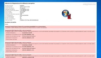 Diagnóstico de eficiencia energética en Windows 7