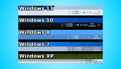 Velocidad de conexión en la barra de tareas de Windows