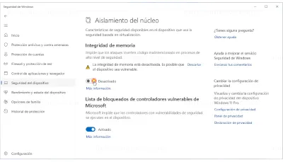 Solucionar integridad de memoria en Windows 11